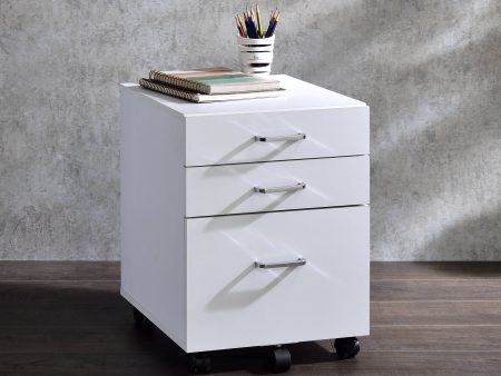 Tennos - File Cabinet - White   Chrome Online Sale