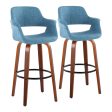 Vintage Flair - Mid Century Modern Fixed Height Barstool With Swivel With Round Footrest (Set of 2) For Cheap