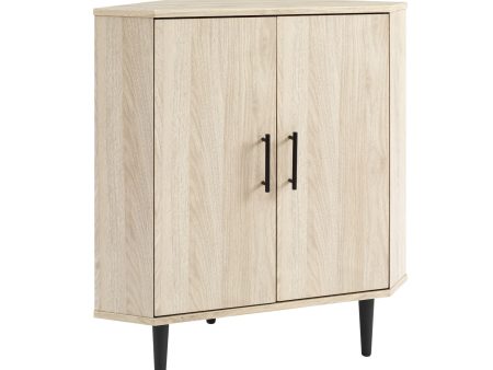 Contemporary 2 Door Mixed-Material Corner Accent Cabinet Online Hot Sale