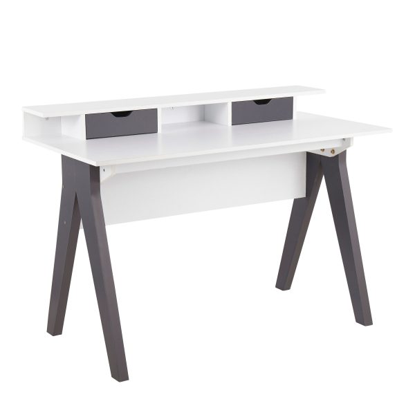 Wishbone - Contemporary Desk - Gray   White Sale