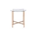 Veises - Clear Glass Top With End Table - Champagne Sale