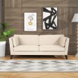 3 Seater Fabric Sofa, With Birch Legs, Study And Living Room - Beige For Cheap