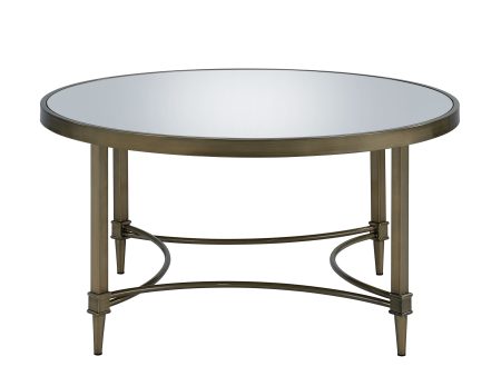 Aditya - Mirrored Antique Brass Coffee Table - Antique Brass Online