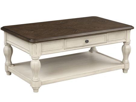 Two Toned Cocktail Table With Storage - Ancient White Online now