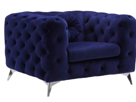 Atronia - Velvet Chair - Blue Cheap