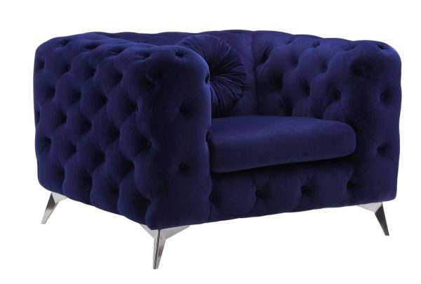 Atronia - Velvet Chair - Blue Cheap