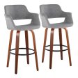 Vintage Flair - Mid Century Modern Fixed Height Barstool With Swivel With Round Footrest (Set of 2) For Cheap