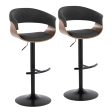 Vintage Mod - Mid Century Modern Adjustable Height Barstool With Swivel & Rounded T Footrest (Set of 2) For Cheap