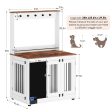 Dog Crate, Graffiti Dog Cage, Kennel With Double Doors, Crate Interior Furniture, Heavy Wooden Dog Cage, Large Dog - White on Sale