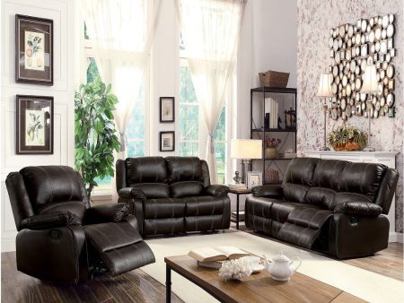 Zuriel - Synthetic Leather 3 Piece Living Room Recliner Set on Sale