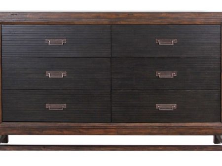 Branson - 6 Drawer Dresser, Two Tone - Brown Online Sale