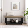 Scandi - Upholstered Top Storage Bench With Lower Shelf - Black Supply