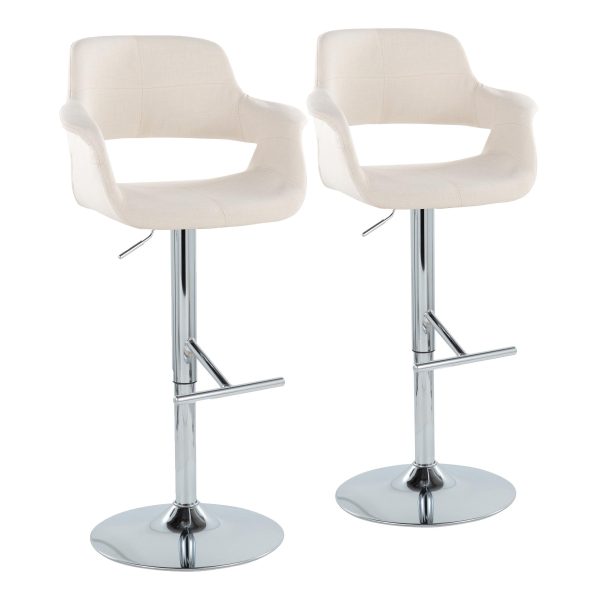 Vintage Flair - Mid Century Modern Adjustable Barstool & Straight T Footrest (Set of 2) Fashion