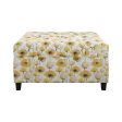 Foria - Floral Storage Ottoman - Yellow Fashion