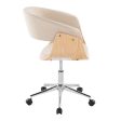 Vintage Mod - Mid-Century Modern Office Chair - Chrome   Natural   Cream Online now