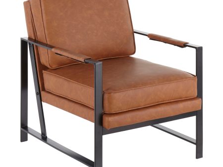 Franklin - Contemporary Arm Chair - Black   Camel For Cheap