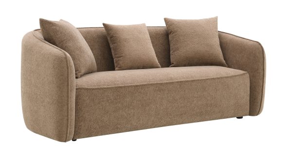 Keith - Chenille Sofa With 3 Matching Color Toss Pillows Online Sale