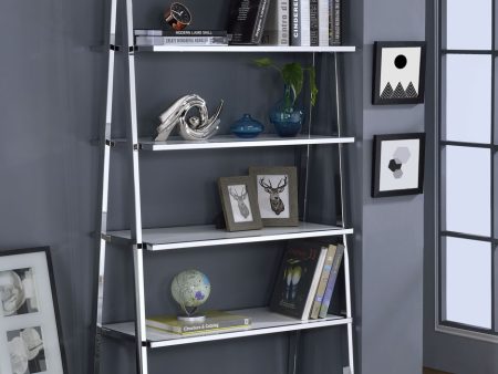 Coleen - High Gloss Chrome Bookshelf - White Sale