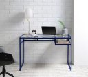 Yasin - Glass Top Writing Desk - Blue on Sale