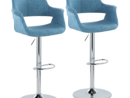 Vintage Flair - Mid Century Modern Adjustable Barstool With Oval Footrest (Set of 2) For Discount