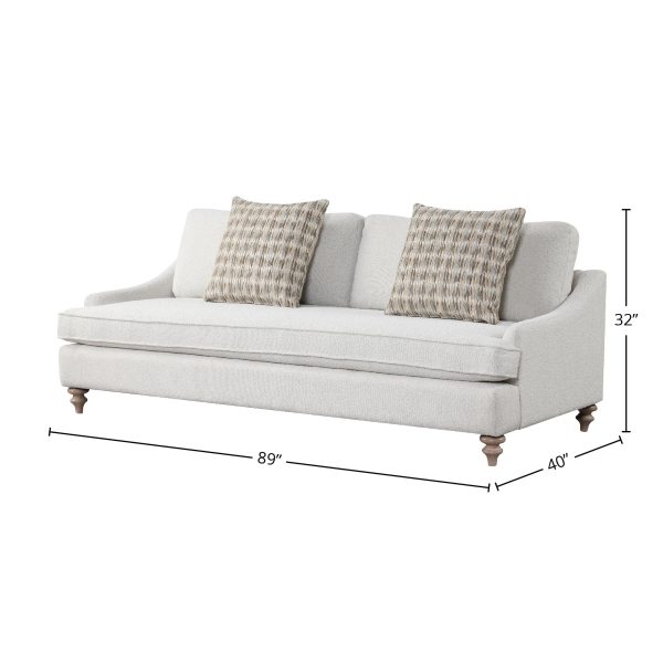 Sofa Single Reverable Cushion With 2 Pillows - Off White For Sale