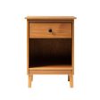 Classic 1 Drawer Solid Wood Nightstand With Cubby - Caramel Sale