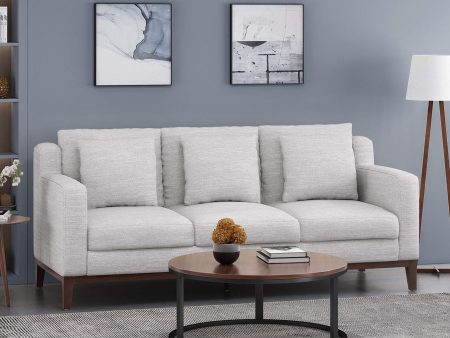 Comfy 3 Seat Sofa With Wooden Legs, Modern For Living Room And Study - Light Gray Supply