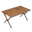 Folding Outdoor Table, Lightweight Aluminum Roll-Up Rectangular Table For Indoor, Outdoor Camping, Picnics, Beach, Backyard, Bbq, Party, Patio - Brown Sale