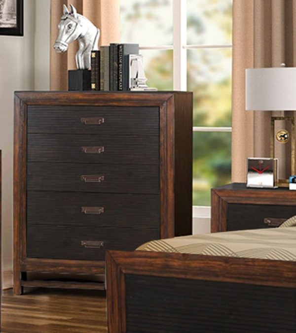 Branson - 5 Drawer Chest, Two Tone - Brown Online