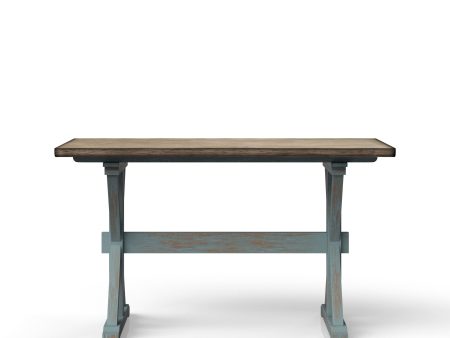 X Based Counter Height Casual Dining Table - Aqua Blue Online