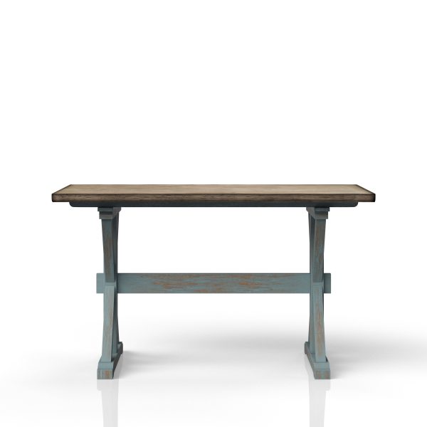 X Based Counter Height Casual Dining Table - Aqua Blue Online