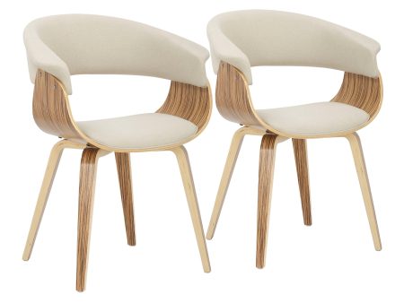 Vintage Mod - Mid-Century Modern Dining   Chair (Set of 2) - Zebra   Cream Cheap