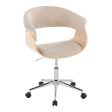 Vintage Mod - Mid-Century Modern Office Chair - Chrome   Natural   Cream Online now