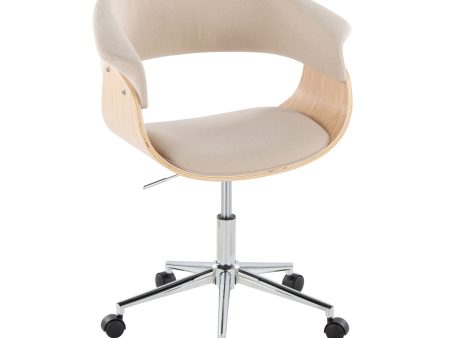 Vintage Mod - Mid-Century Modern Office Chair - Chrome   Natural   Cream Online now