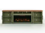 Vineyard - 97  Fireplace TV Stand Console For TVs Up To 100  - Sage Green And Fruitwood Finish For Sale