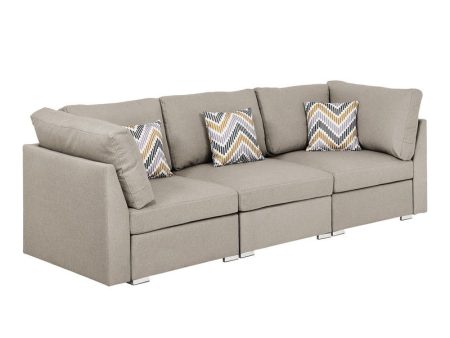 Amira - Fabric Sofa Couch With Pillows Online now