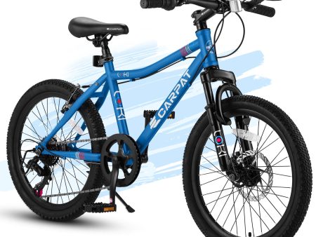 S20101 20  Kids  Bike, Boys Girls Mountain Bike Ages 8-12, 7 Speed Teenager Children Kids  Bicycles, Front Suspension Disc Brake Rear V-Brake, High Steel Frame For Discount