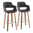 Vintage Flair - Mid Century Modern Fixed Height Barstool With Swivel & Round Footrest (Set of 2) For Cheap