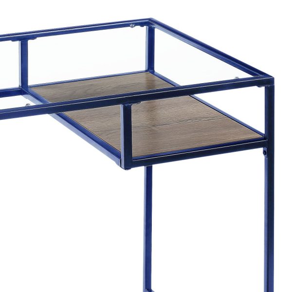 Yasin - Glass Top Writing Desk - Blue on Sale