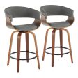 Vintage Mod - Mid Century Modern Fixed Height Counter Stool & Swivel With Round Footrest (Set of 2) For Cheap