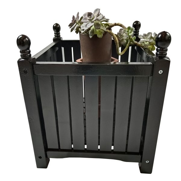 Outdoor Square Flower And Herb Pot For Garden, Porch And Patio Outside Plant And Vegetable Container, Planter - Black For Cheap