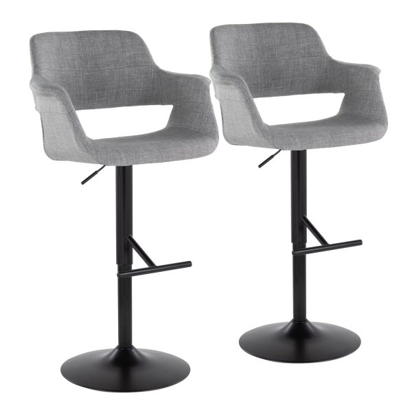 Vintage Flair - Mid Century Modern Adjustable Barstool With Straight T Footrest (Set of 2) Sale