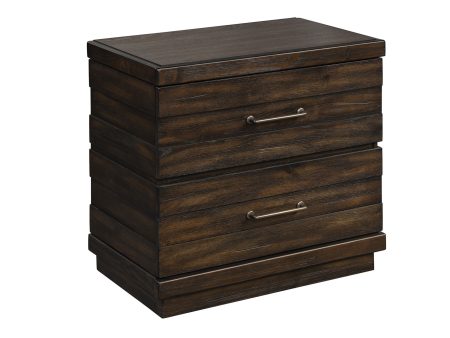 Industrial Farmhouse Designed 2 Drawer Nightstand - Brown Sale