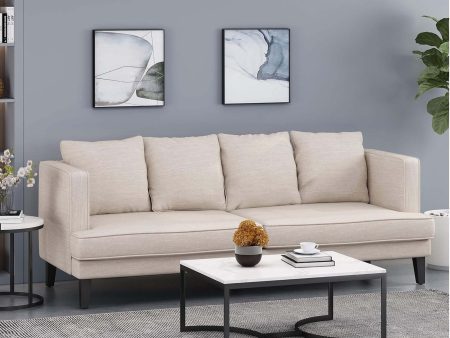 Comfy 3 Seat Sofa With Tufted Back And Arm, Modern For Living Room - Beige Online Hot Sale