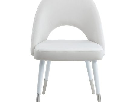 Zemirah - Velvet Gloss Side Chair (Set of 2) - White Fashion