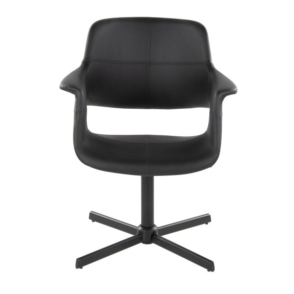 Vintage Flair - Mid-Century Modern Swivel Chair With X - Pedestal - Black Supply