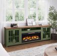 Vineyard - 97  Fireplace TV Stand Console For TVs Up To 100  - Sage Green And Fruitwood Finish For Sale