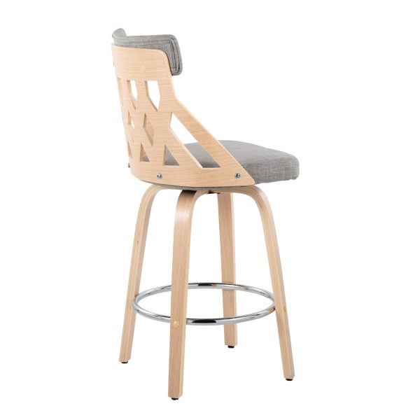 York - Mid-Century Modern Counter Stool - Natural   Light Gray Online