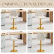 Velvet Swive Bar Stools Adjustable Counter Height Bar Chairs With Back Gold Base Modern Stool Chair For Kitchen Island Dining Room (Set of 2) - White Online now