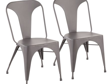 Austin - Industrial Dining Chair (Set of 2) - Matte Gray Online Sale